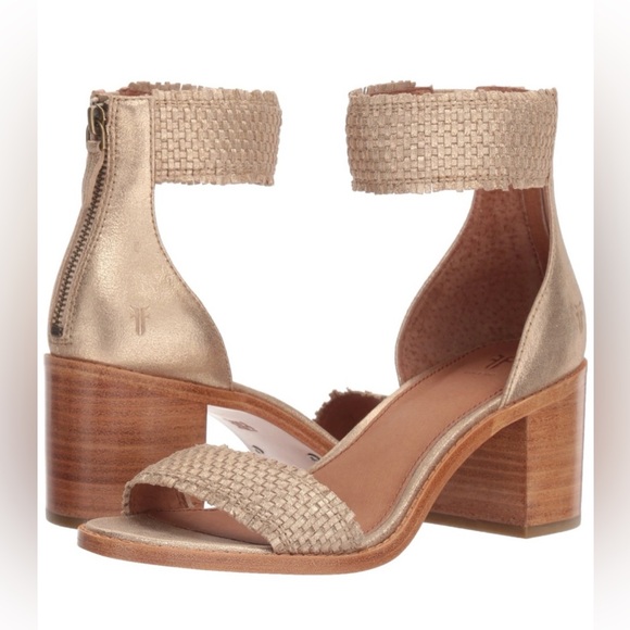 Frye Shoes - FRYE Bianca Woven Back Zip Heeled Sandals